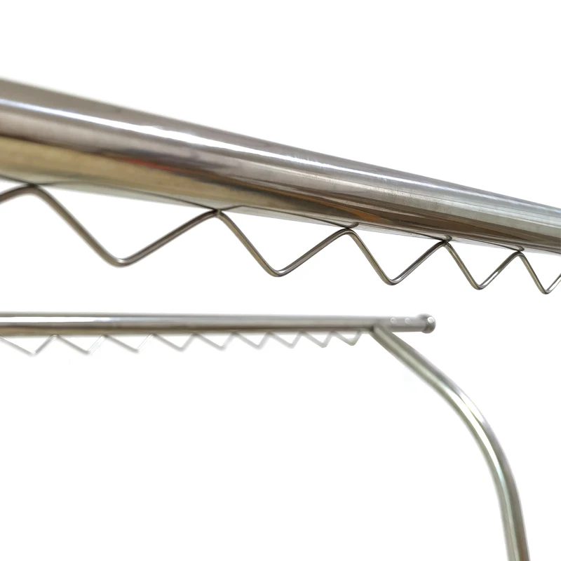 New arrival double pole floor stainless steel clothes drying rack laundry rack extendable multifunctional clothes hanger