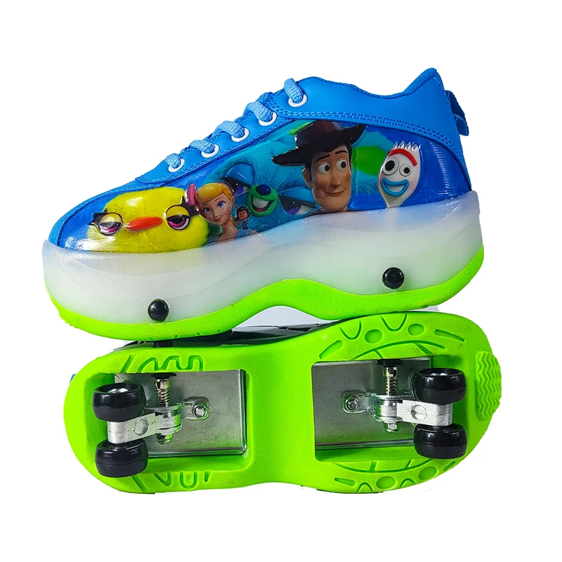 Detachable Inline Skate Shoes Double-Row Running Shoes with Invisible Wheels Rollerskates