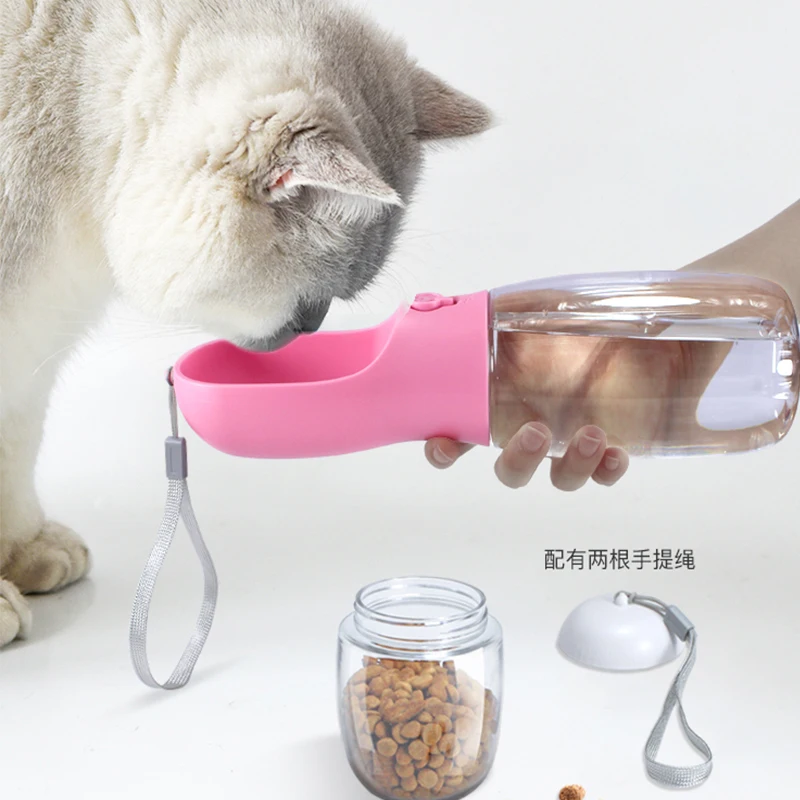 
PetnessGo 2 In 1 Pet Cat Dog Water Bottle Portable Drinking 550ml Travel Water Bottle 