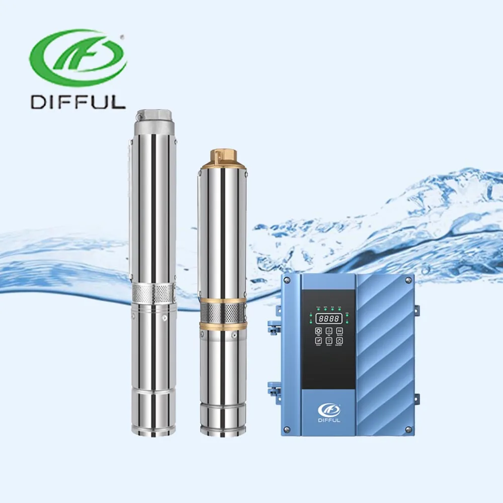 ac/dc solar pump deep well submersible pump for borehole big flow solar water pump