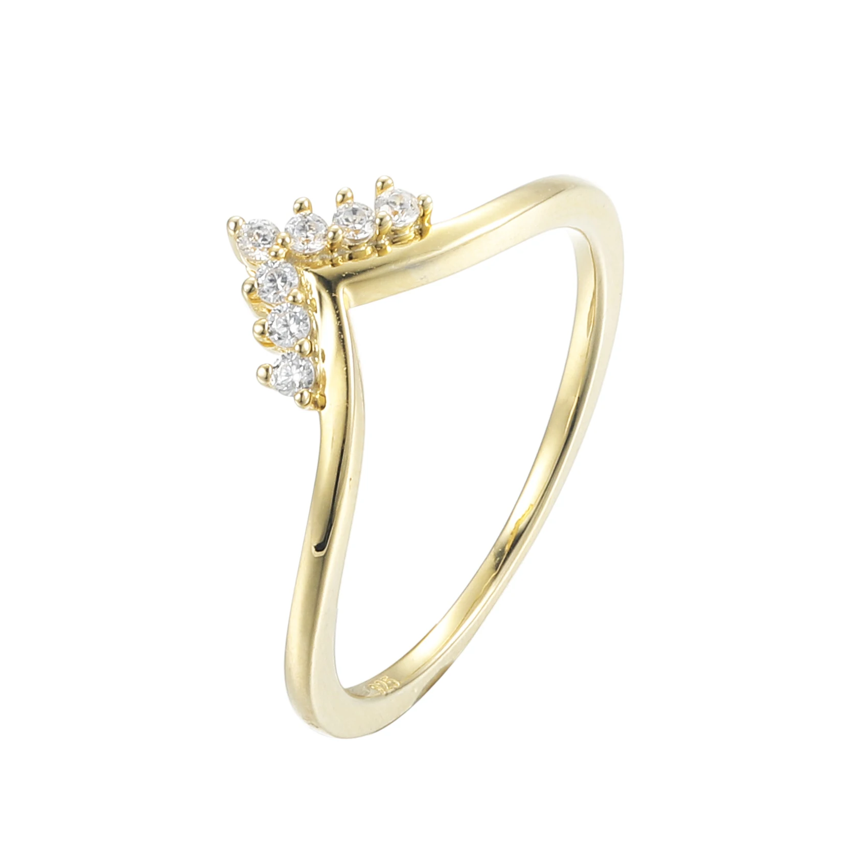 Wholesale 925 Sterling Silver Crown Shape Gold Ring Women Rings Queen Valentine Carved Promise Combination Ring Set Fine Jewelry