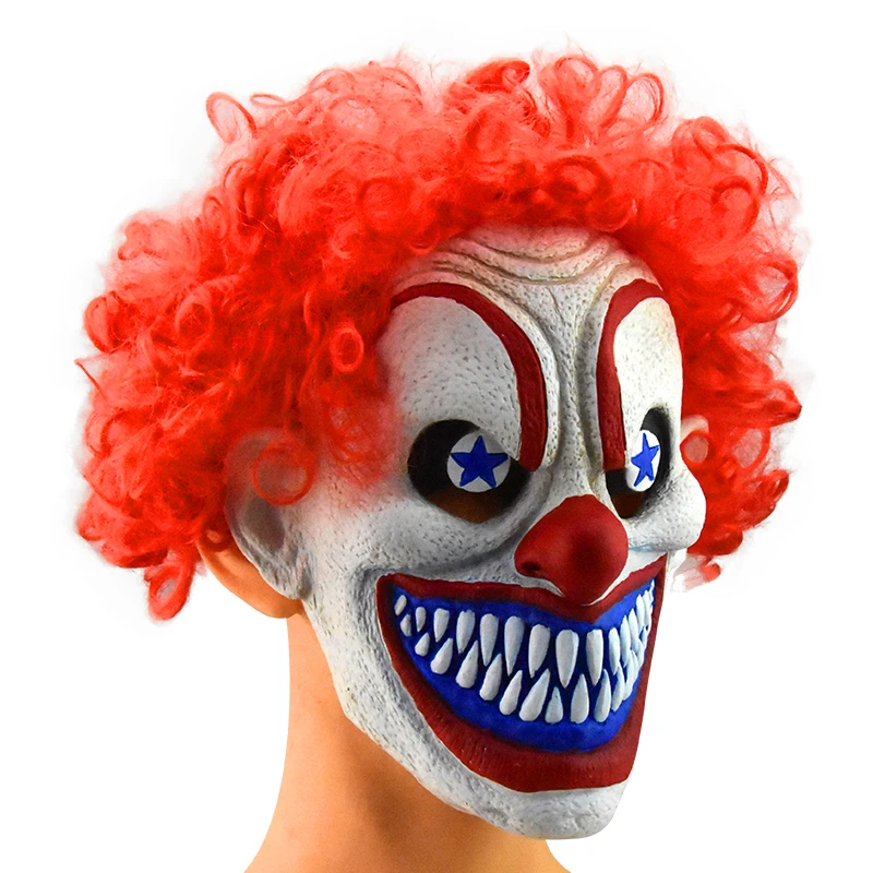 Scary Clown Costume with Silicone Halloween Face Mask Carnival-shaped Latex Masquerade for Parties and Proms Model Latex 1 Color