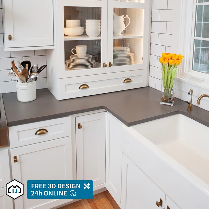 Interior design Home design L Shaped Modular Design Luxury Black Matt Lacquer Modern Kitchen Cabinet