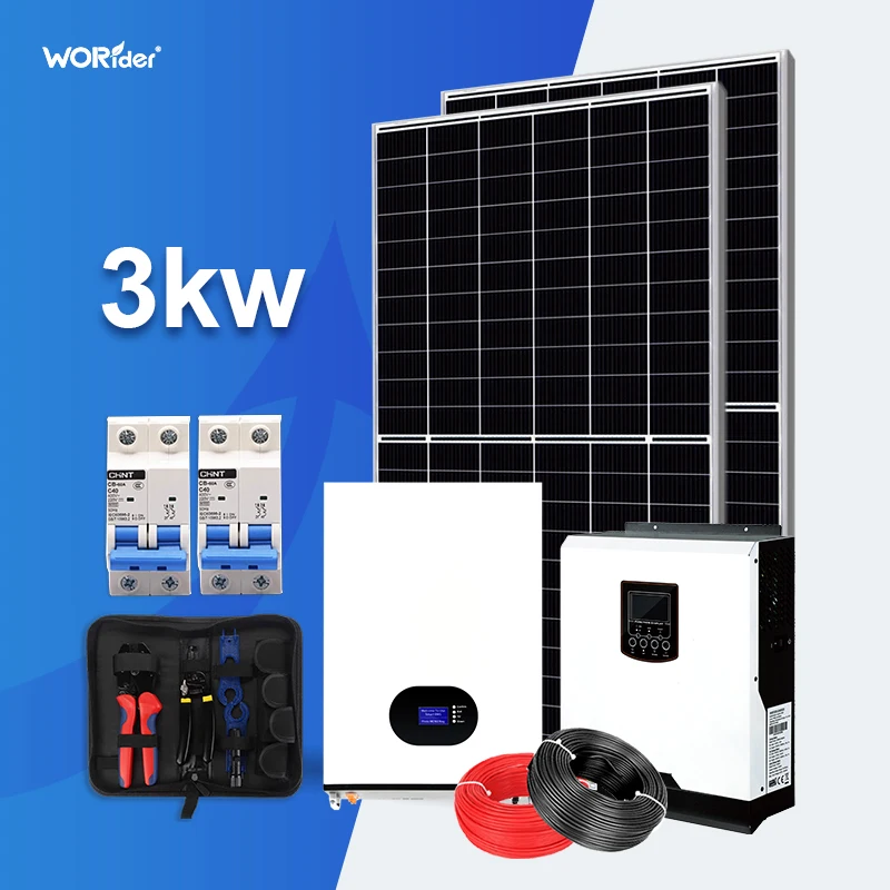 System for home  3KW 5KW 10kw 20kw 30kw 40kw 50kw hybrid solar system kit With battery and inverter