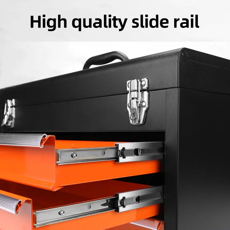Professional Outdoor Portable Steel Tool Box with Locks Durable Multiple Drawers for Outdoor Tool Cases