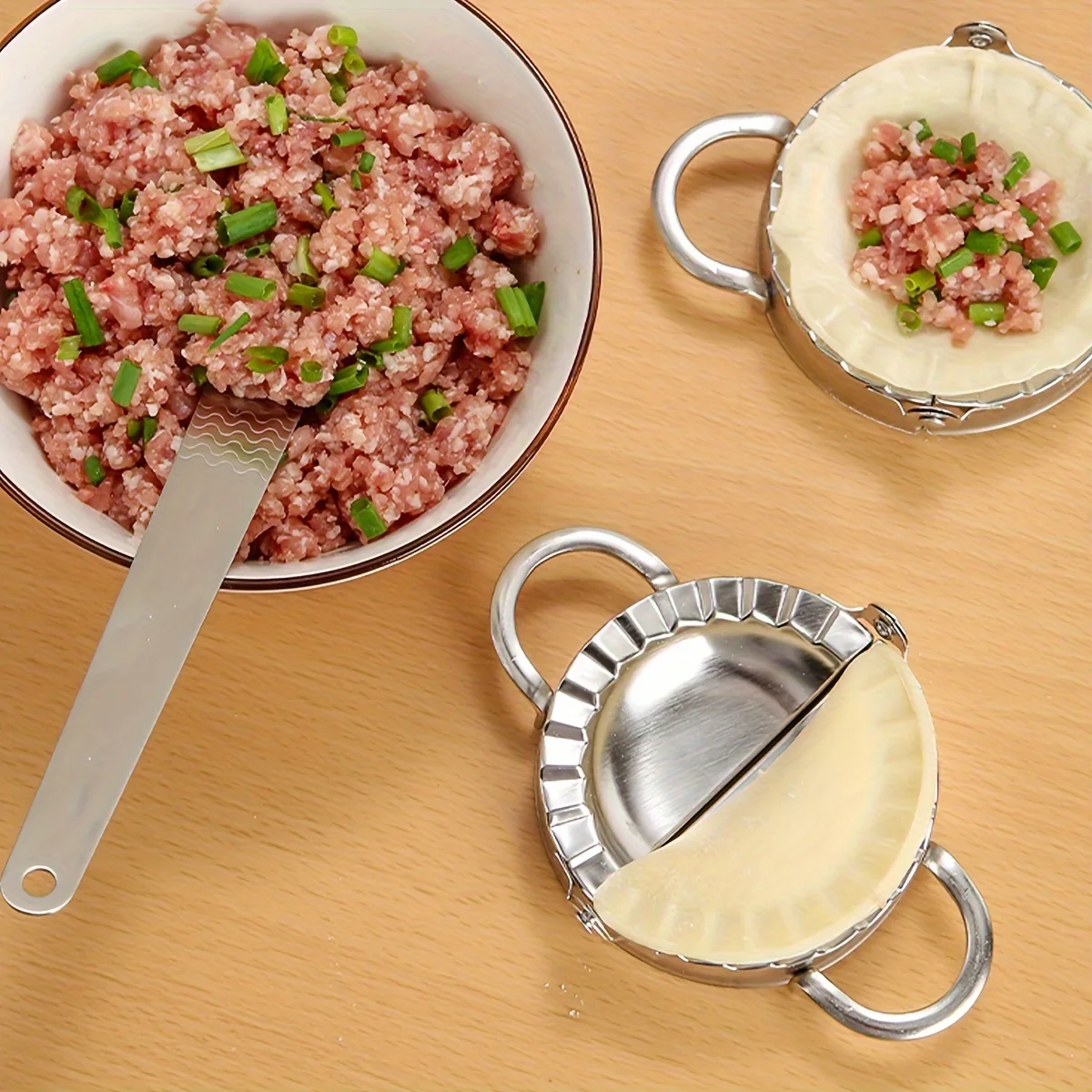 Stainless Steel Kitchen Accessories Food Grade Stainless Steel Dumpling Mould Maker Skin Pick Stuffing Spoon Kitchen Tool Set