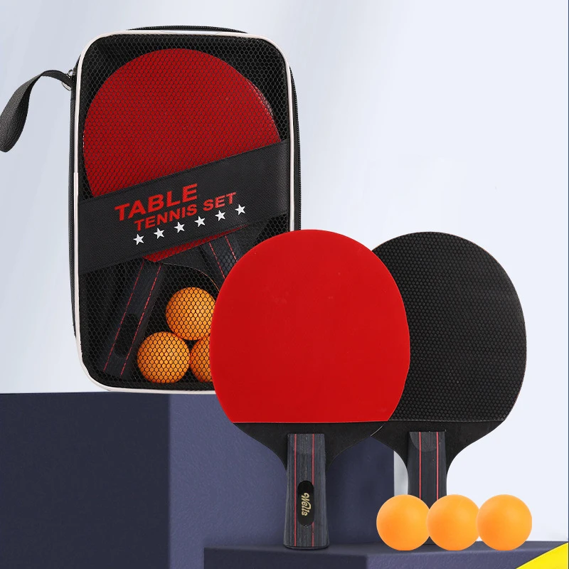 pingpong OEM 4 Star ping pong paddle Indoor Outdoor Advance Table Tennis Racket Set With Handbag And 3 ball For Competition