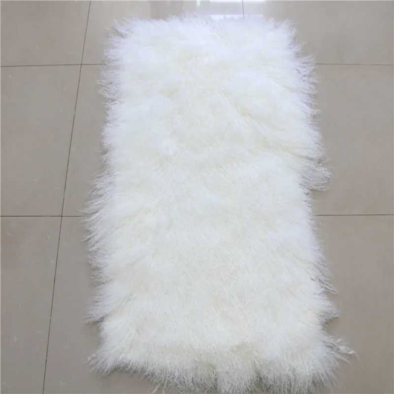 
Curly sheep fur skin long hair mongolian Lamb fur tibet Goat Skin Blanket 