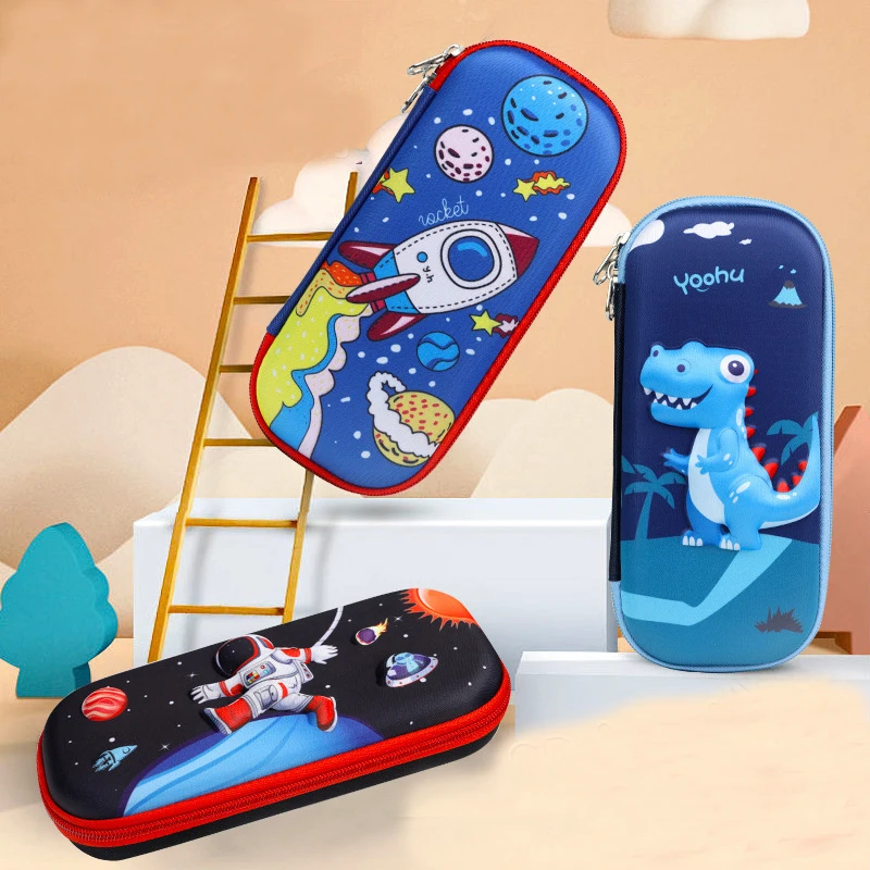 3D Design stationery Zipper bag  Waterproof and antifouling 2 layer pencil bag  Plastic pencil case