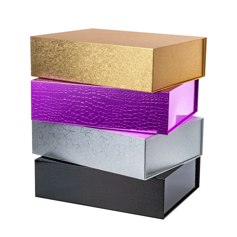 Eco-friendly Custom Design Flat Folding Cardboard Paper Gift Box UV Foil Magnet for Shoes Clothing for Eco-conscious Storage
