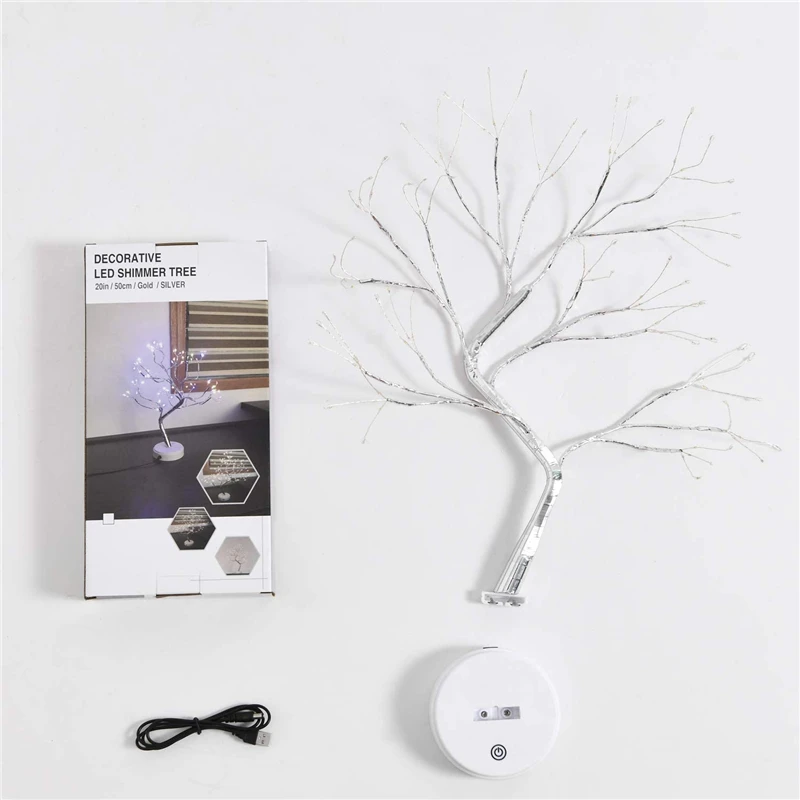 Party Wedding Christmas Decorative Lighting Flower Tree Led Rechargeable Table Lamp For Girl Gift