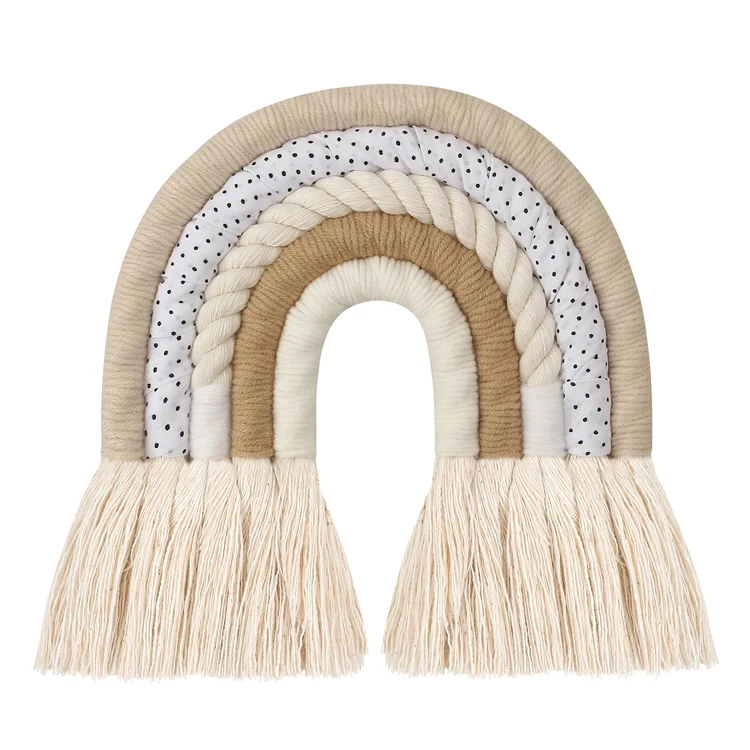 Handmade weave Wall hanging rainbow decoration christmas /wedding /party ornament and Gift