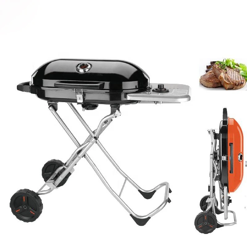 Outdoor Camping Stainless Steel Gas Barbecue Grill 5-People Easily Cleaned Adjustable & Coated Metal for Food Commercial Buyers