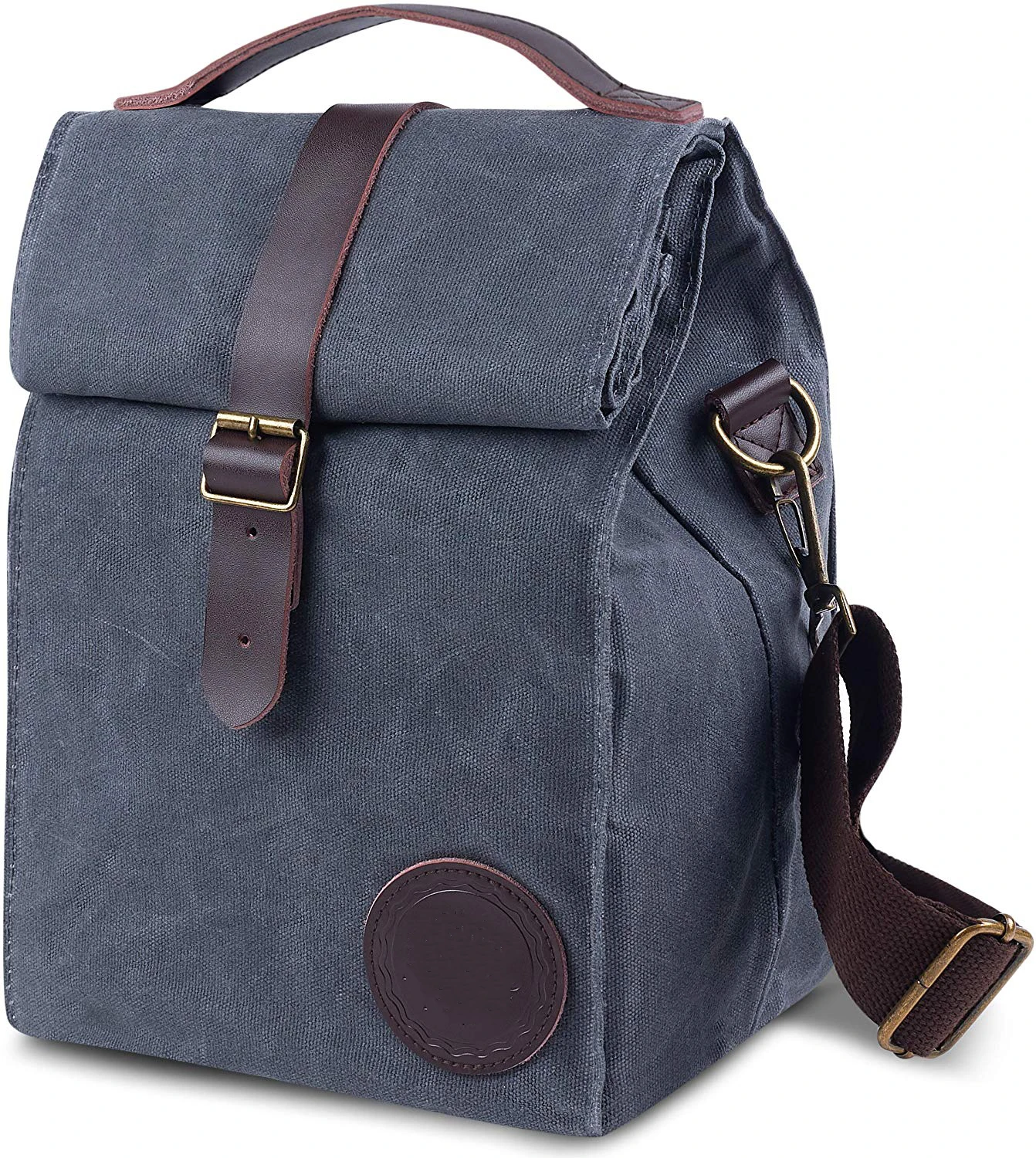 Custom Insulated Waxed Canvas Tote Picnic Adult Lunch Cooler Bag