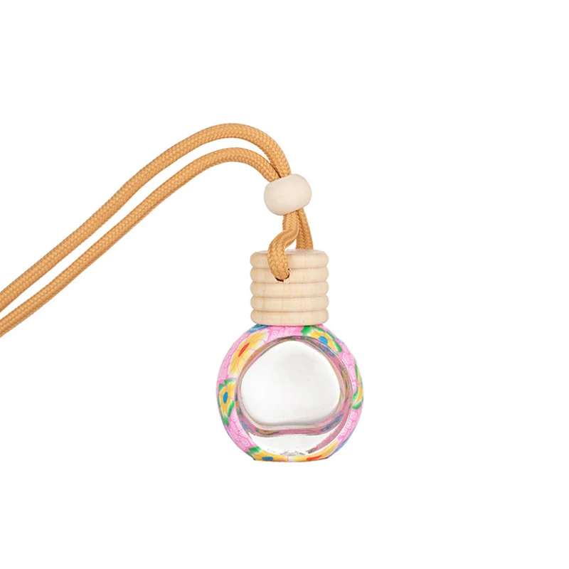 Factory Price Lovely Design Tyre Shape Clear Bottle Wholesale 8ml Polymer Clay Decorated Car Fragrance Bottle