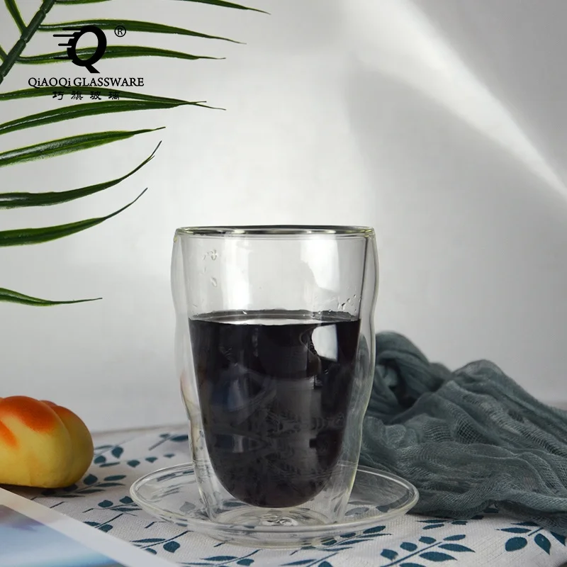 High Borosilicate double Wall Layer glass Cup tumbler hand Blown Denier Cappuccino for Tea