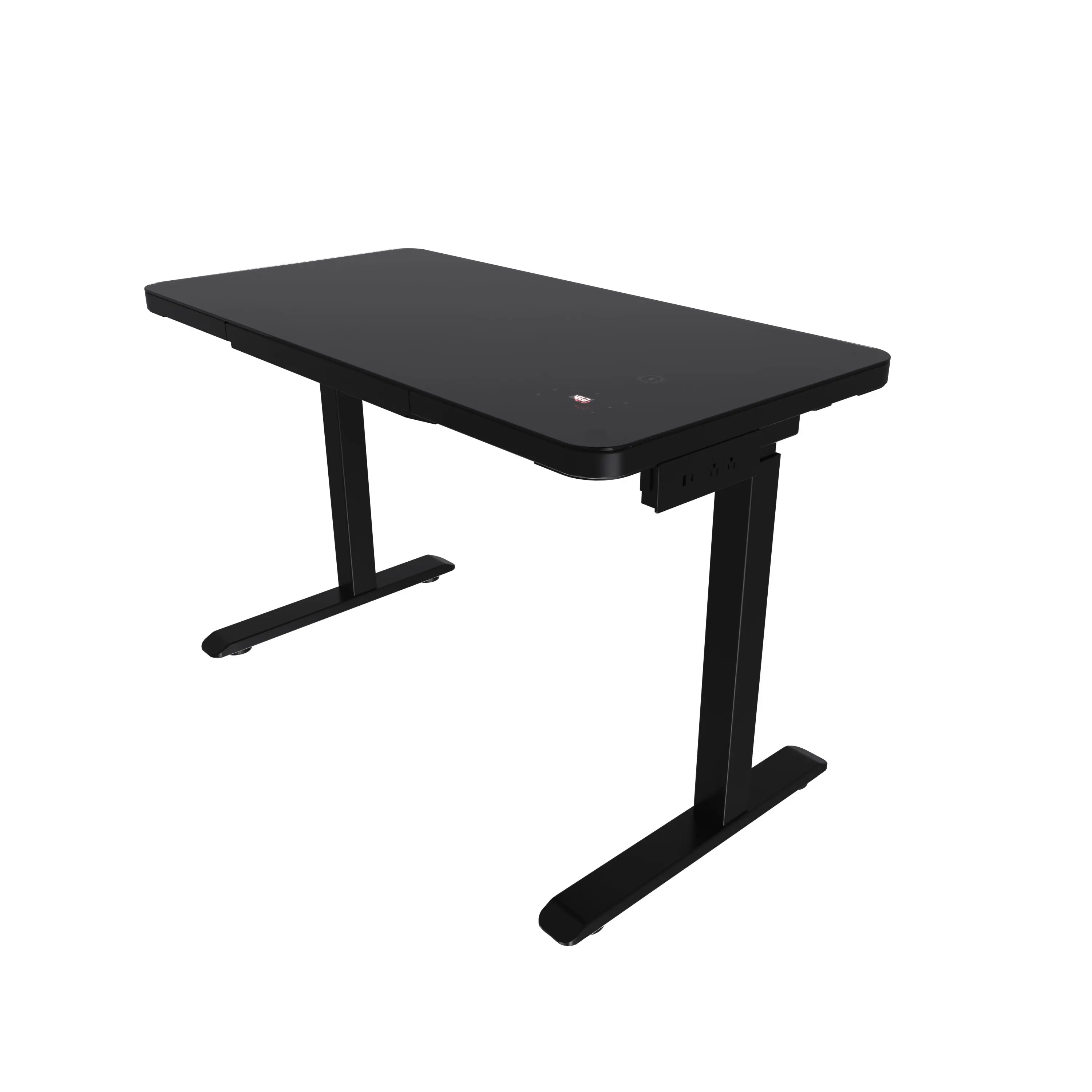 Sale office furniture  white dual motor electric height adjustable modern glass top standing with wireless charging