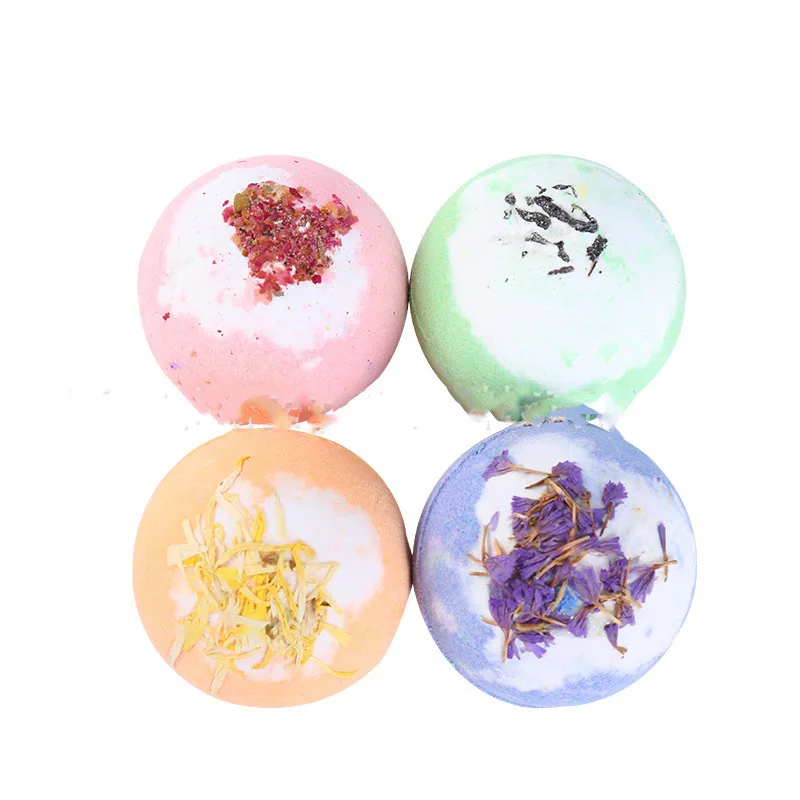Customized Own Brand Color Natural Organic Bubble Balls Bath Salt Ball Bombs