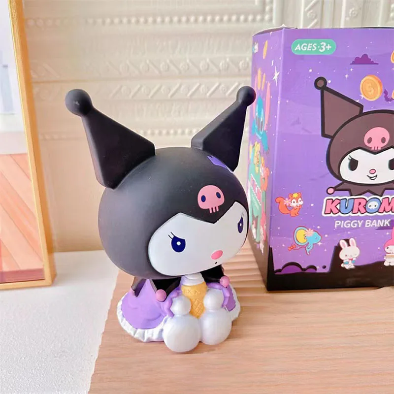 Sanrio Melody Piggy Bank Kuromi Cartoon Large Capacity Money Box Cute Drop-Resistant Kids Saving Pot Anime Toys Girl Gift