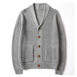 Fashion Mens Knitting Printed Loose chandail de cardigan sweater mantel