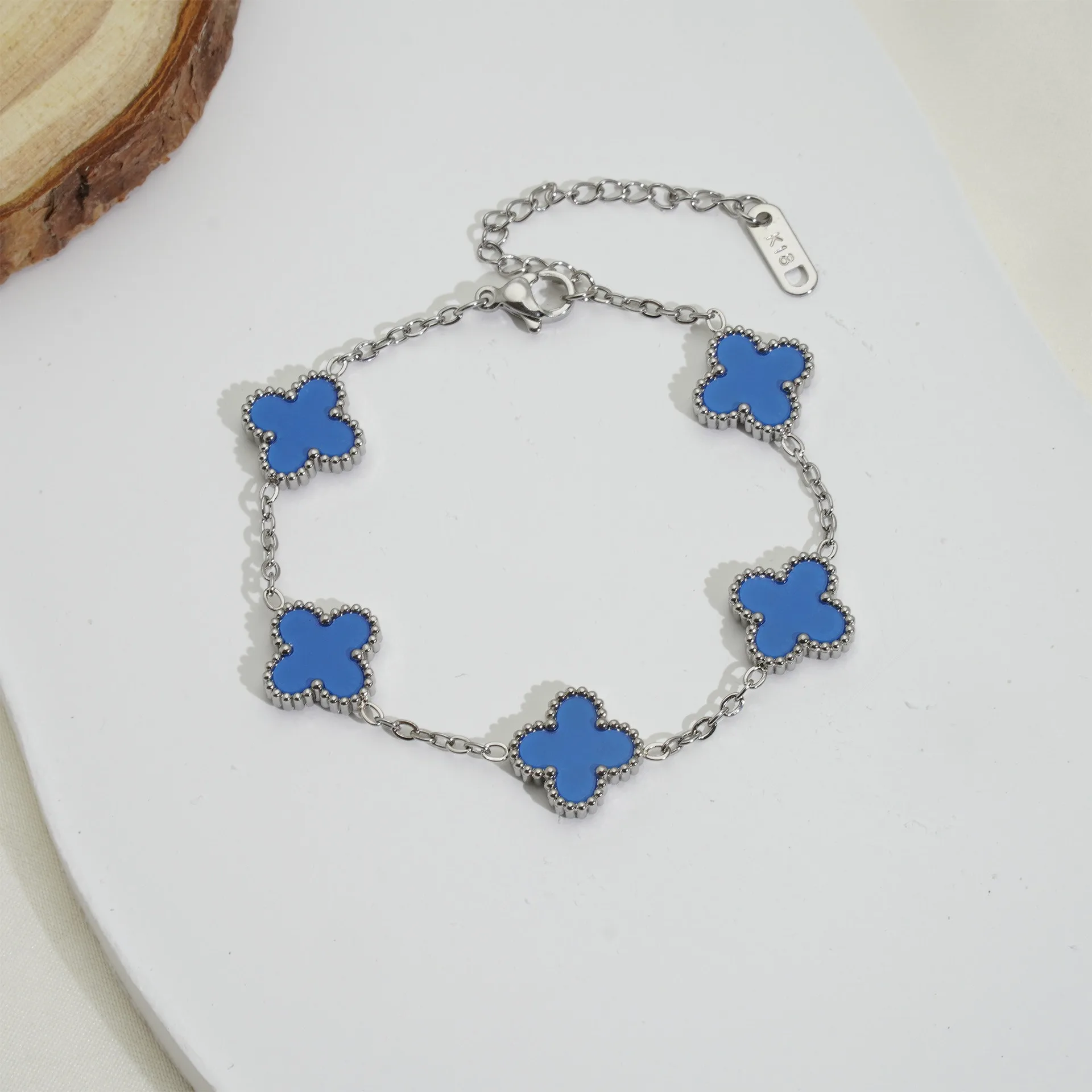 Stainless steel Light Luxury Classic Stainless Steel 4 Leaf Men Women Clover Bracelet 18k Gold Necklace