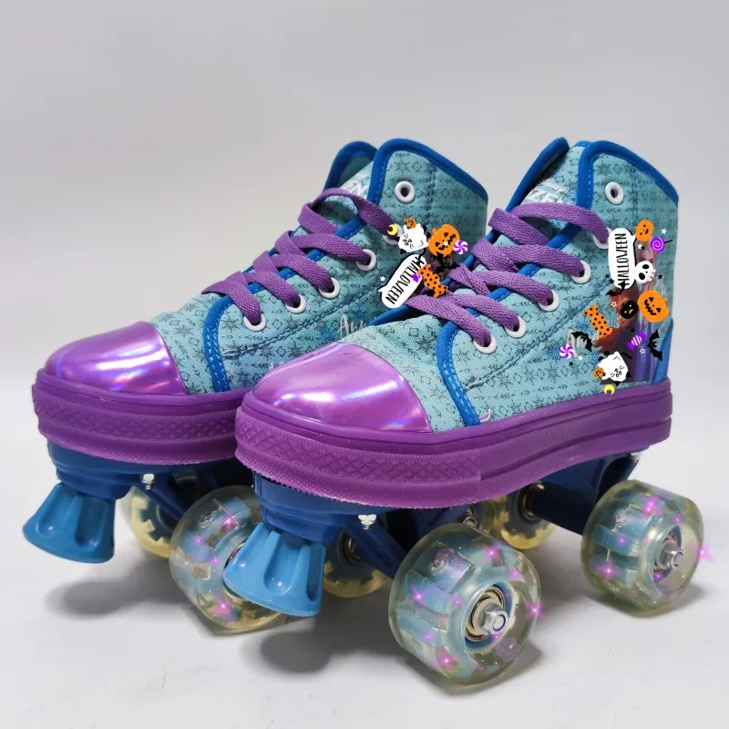 Children Double Row Outdoor Kids Sketing Shoe Simple Four Wheel Roller Skates Walking Shoes