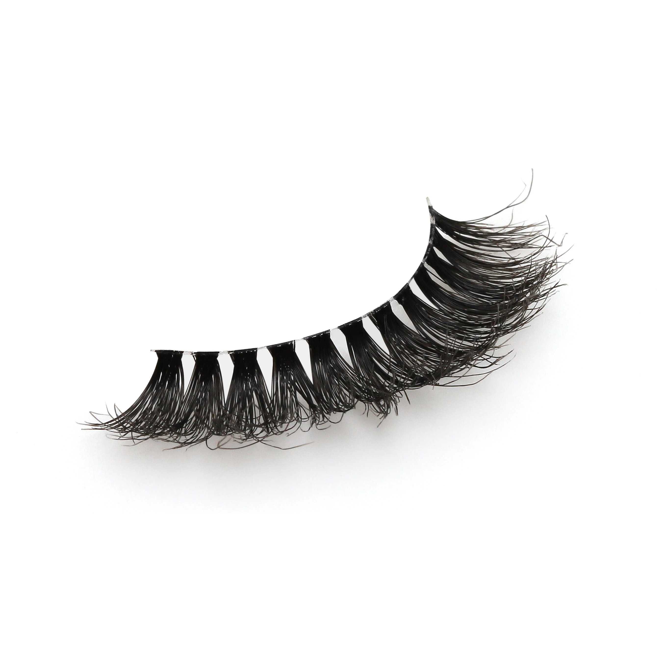 Hollow Natural Strip Lashes Super Soft 3D Faux Mink Invisible Strip Eyelashes wholesale Vendor Super Light  Faux Mink Eyelashes