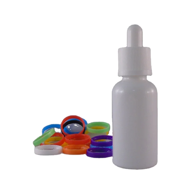 
15ml 20ml 30ml 50ml 100ml empty round paint gloss white glass dropper essential oil bottle 