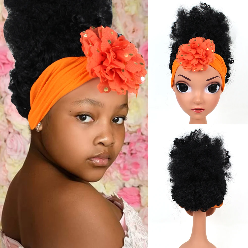 Popular beauty girls full head feel like human hair wig for kids girls synthetic headband wigs soft breathable wigs for baby