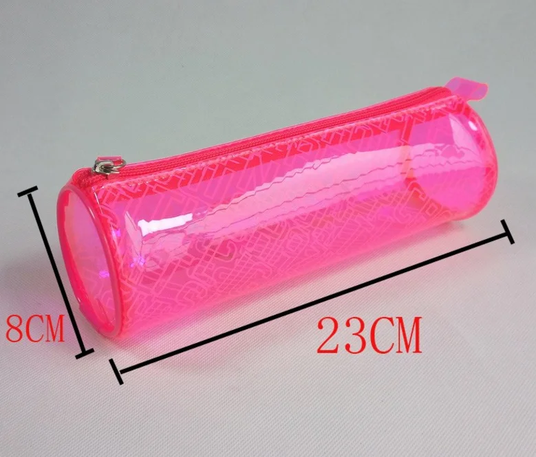 Colorful PVC Pencil Case Transparent PVC Pencil Bag Cases Cosmetic Bags Fluorescent