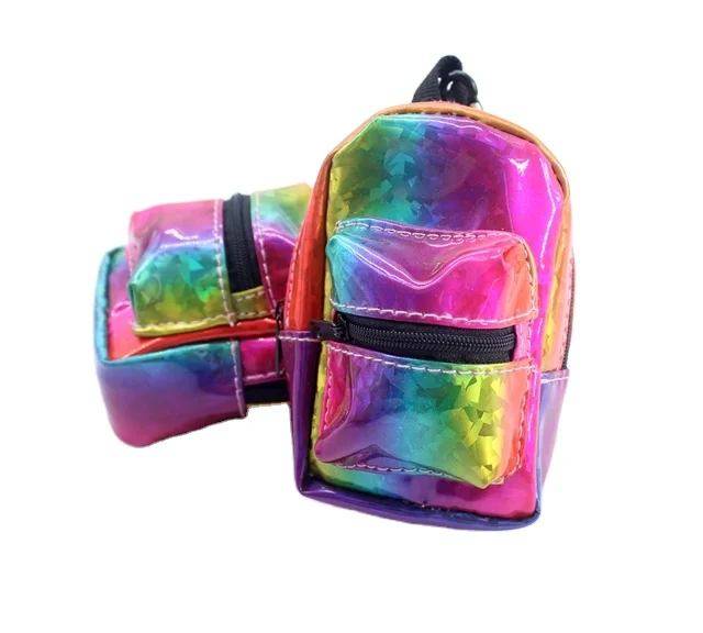 Dazzling Colors  ins Rainbow Flashing Cartoon  Mini Storage Wallet coin sorter wallet Mini Shoulder Coin Purse