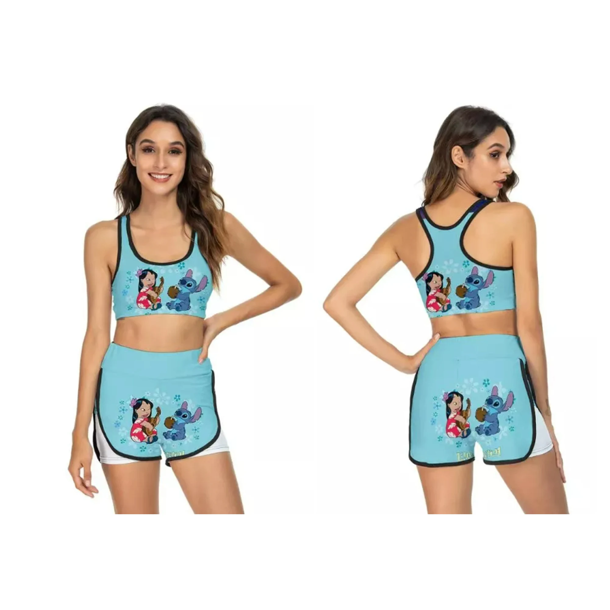 New designs Stitch Angie Two Piece Tank Top Shorts Outdoor Cool Clothes