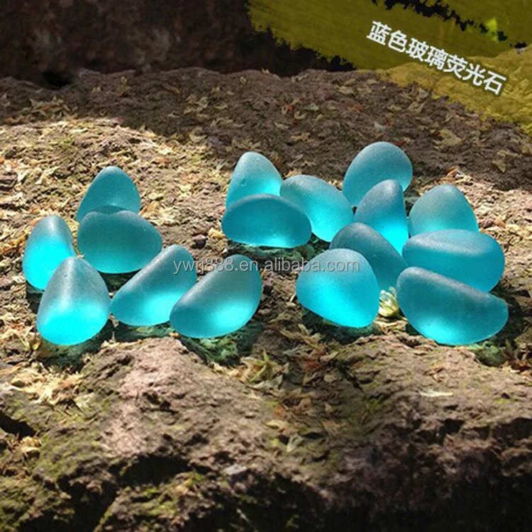 Fish tank landscape stone decorative aquarium landscape blue cashew glass pearl fluorite blue light crystal 1 kg