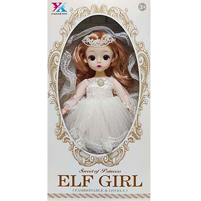 Beautiful Super exquisite 12-inch exquisite wedding dress big eye doll with movable joints for kids 12-joint 3D big eye doll