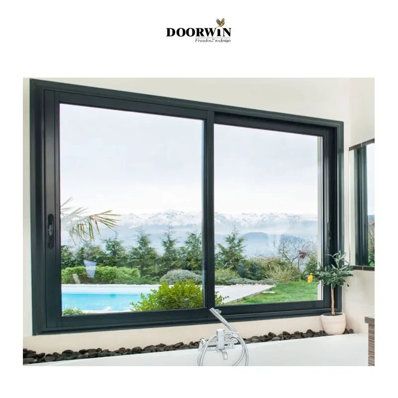 High quality commercial use glass windows hot sale tempered aluminium glass sliding windows