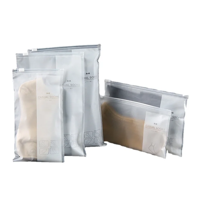 Custom Pvc Bag with Zipper clear Plastic Packaging Parcel Bag PE Zipper Bag for Socks Underwear Clothes Packaging