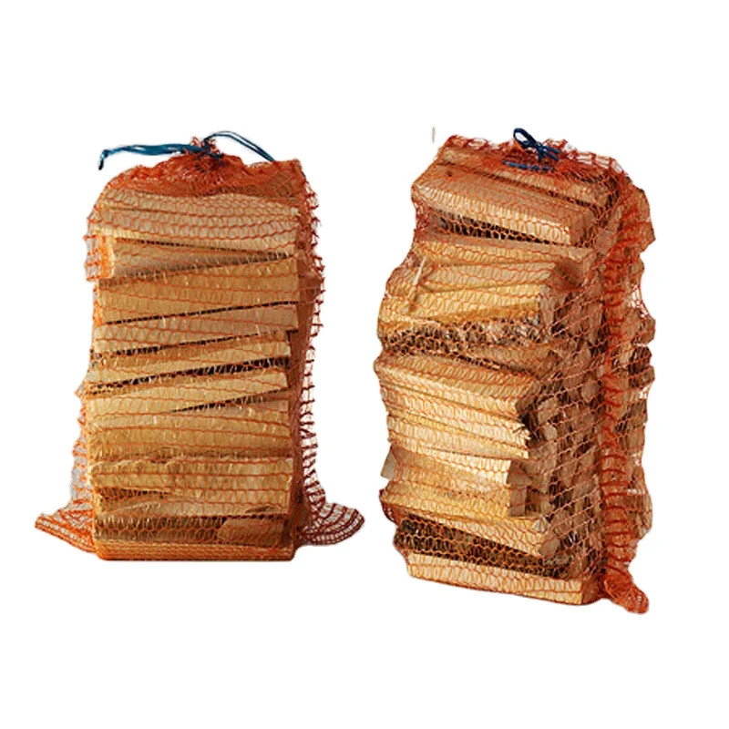 Firewood  PP Leno Mesh Bags Packing for Kindling Wood Log Bag  Firewood Mesh Bag