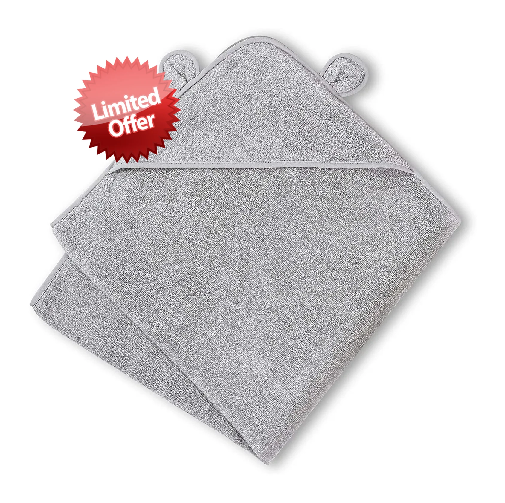 Customize color and design available organic bamboo baby hooded towel white color