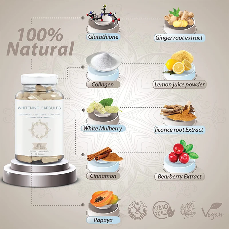 Bulk Health Factory Price Skin Pearl Vitamin E Collagen Pills Skin whitening capsule