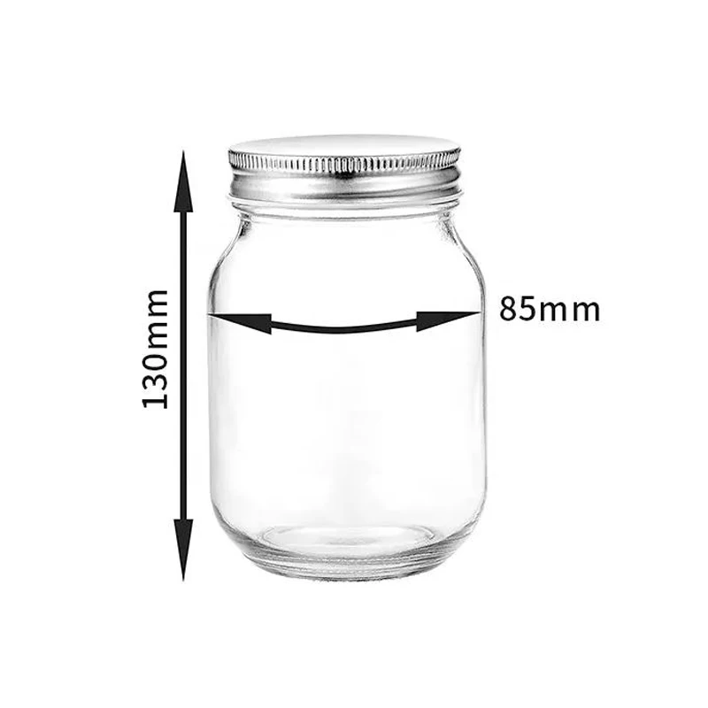 Custom Mason Jars wide mouth clear 500m 16oz Canning Jars With Lids For Honey Jam Jelly Foods