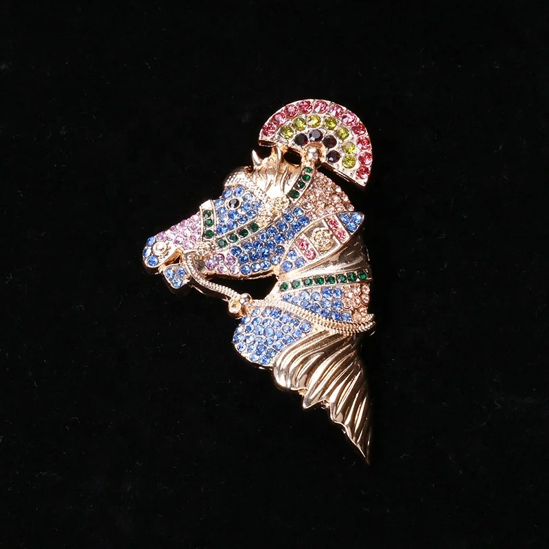 Custom Design Jewelry Brooches Rhinestone Animal Horse Brooch Pin