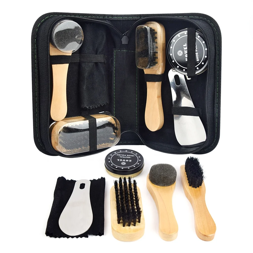 Shoe cleaning set with cloth pouch in factory price  IKSP003