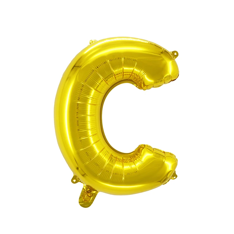 Customized shape wholesale cheap high quality golden color 16 inch happy birthday letter balloons