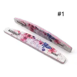 Custom Printed Half Moon Foam metal nail file Nail File 100/180