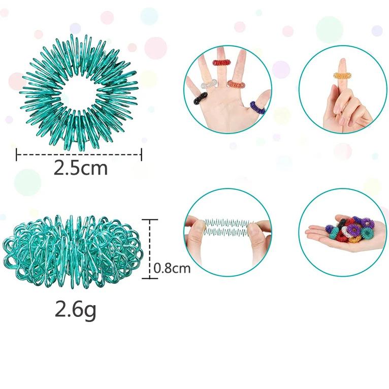 Stress Relief Finger Massager Ring Sensory Finger Acupressure Ring Fidget Toy