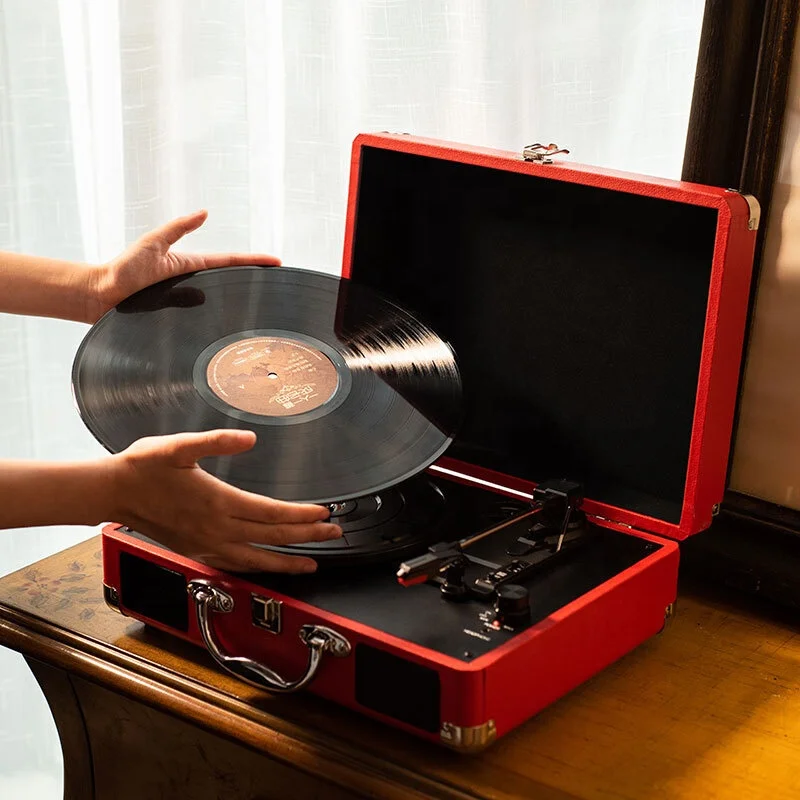 Customize Gramophone Fashion Record Player Vintage Turntable Vinyl Portable Phonograph