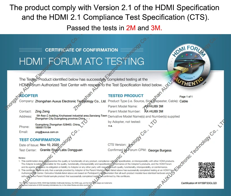  Высокоскоростной кабель HDMI-HDMI сертификация YUV444 3D 8K @ 60 Гц 4K 120 48 Гбит/с золотой HDMI-кабель для
