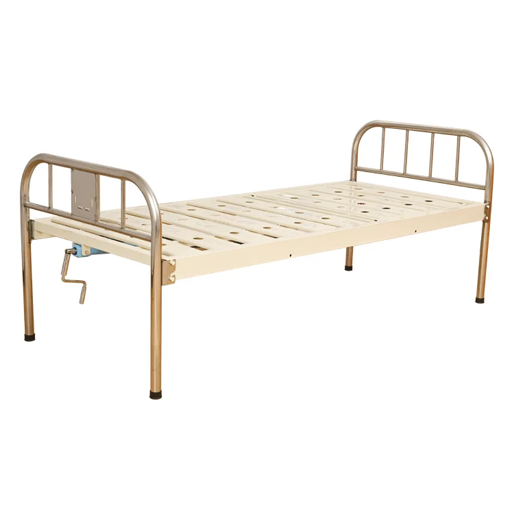 Economic Adjustable Medical Manual Hospital Bed Single Function Stainless Steel Furniture with Mattress at a Competitive Price