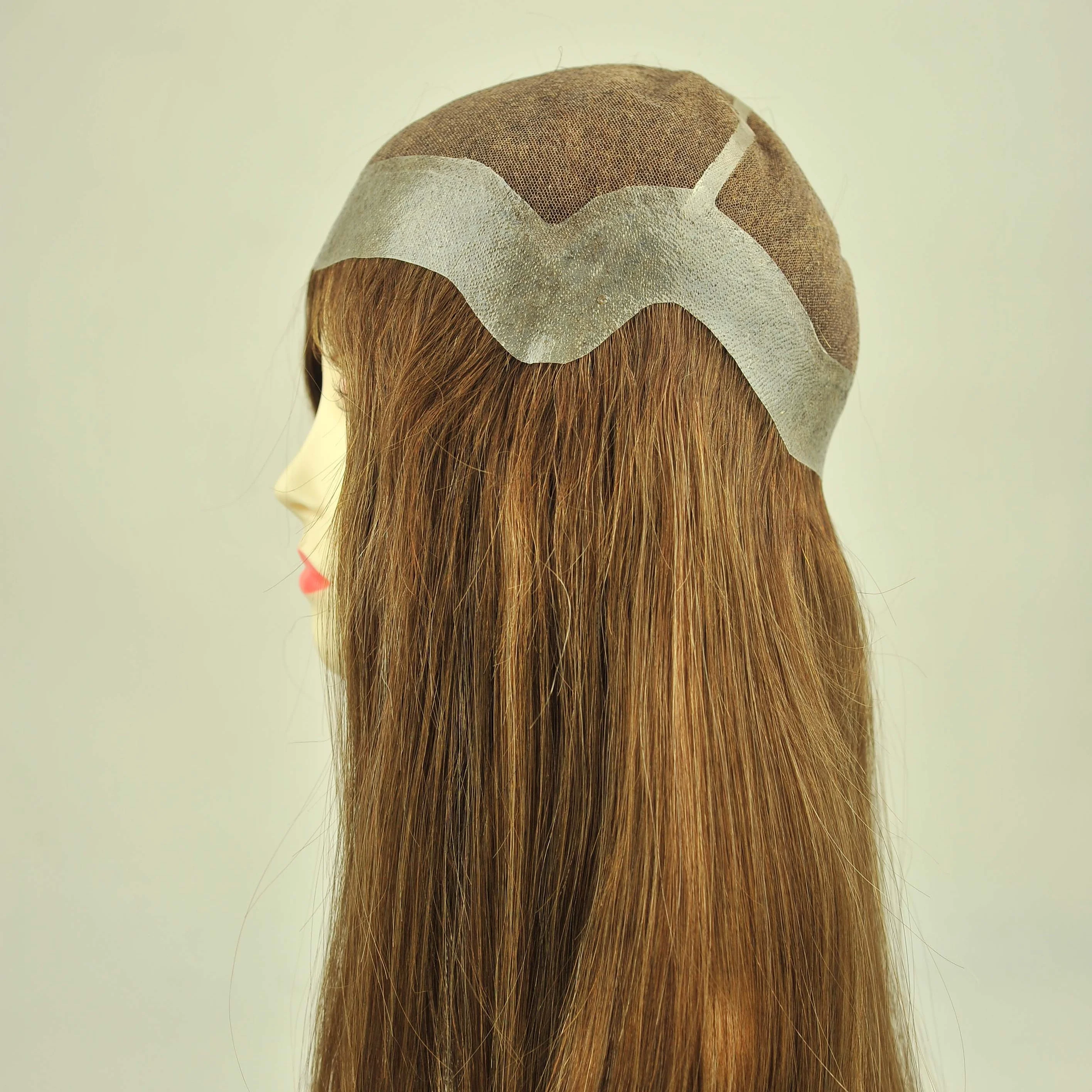 Full lace wig virgin cuticle human blonde color hair replacement form hair factory