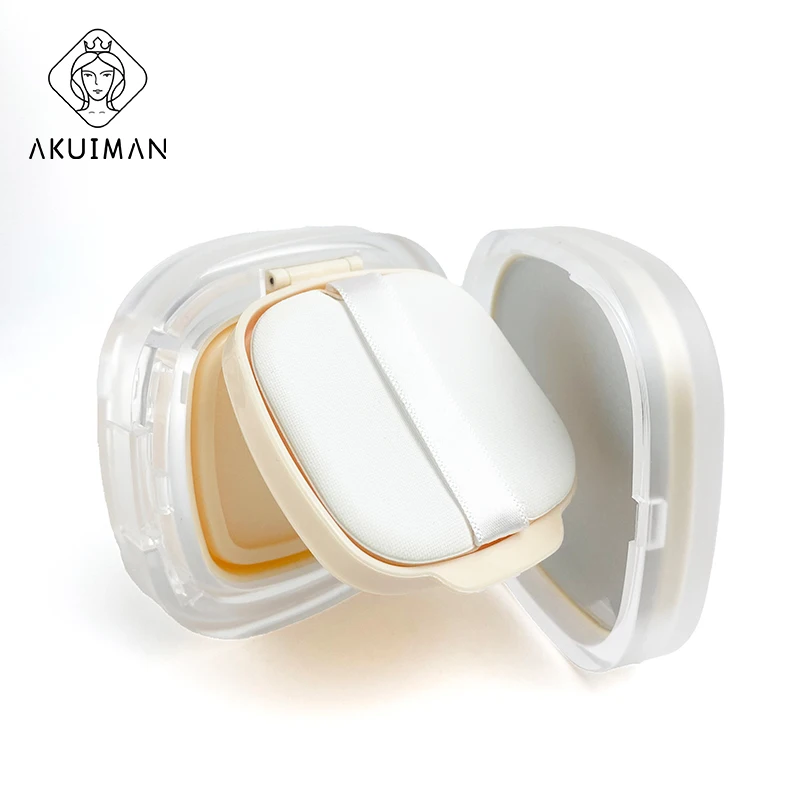 Square frosted air cushion 15g foundation box with powder puff and customizable logo cosmetic container for easy portability